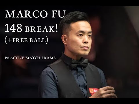 Snooker 148 Break by Marco Fu! (RARE total clearance + Free ball) [Practice match frame. Nov. 2020]