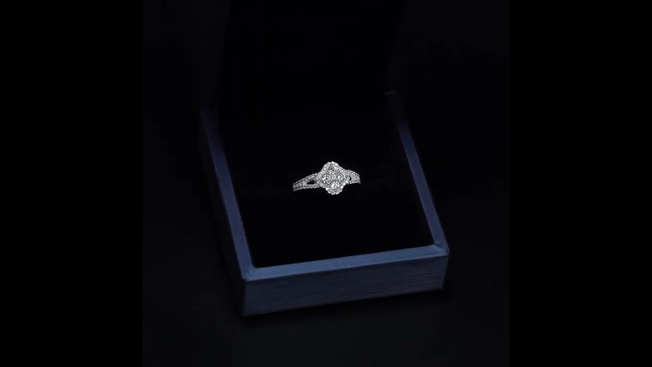 Nhẫn bạc NCJ70 bông hoa 4 cánh đính đá lấp lánh dành cho nữ ChariotJewelry