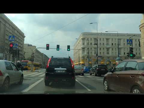 Driving through Warsaw - Wola District and Downtown