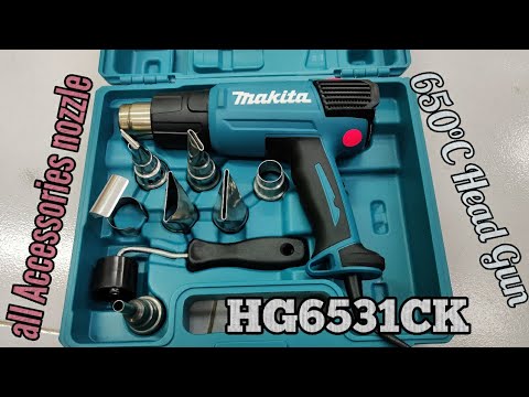 Makita HG6531CK Fenas 2000W, 80-650°C, Digital temp control &amp; adjusting, 4 priedai video