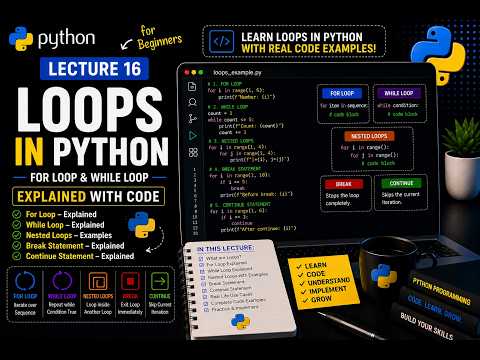 Lecture 16 Loops Explained Code Examples For Loop While Loop Nested Loops Break Continue