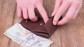 Жіночий компактний гаманець з натуральної шкіри KARYA 21341 коричневий