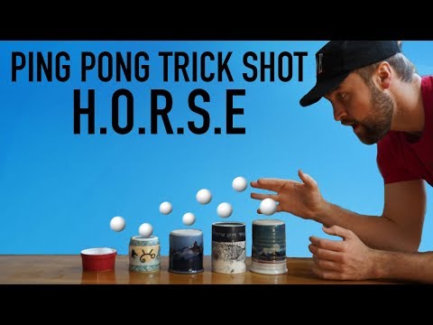 Ping Pong Trick Shot HORSE *Loser Drinks GROSS Mystery Smoothie*