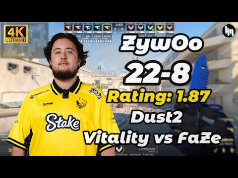 ZywOo (22-8) Vitality vs FaZe (Dust2) | ESL Pro League Season 22 #cs2 #zywoo