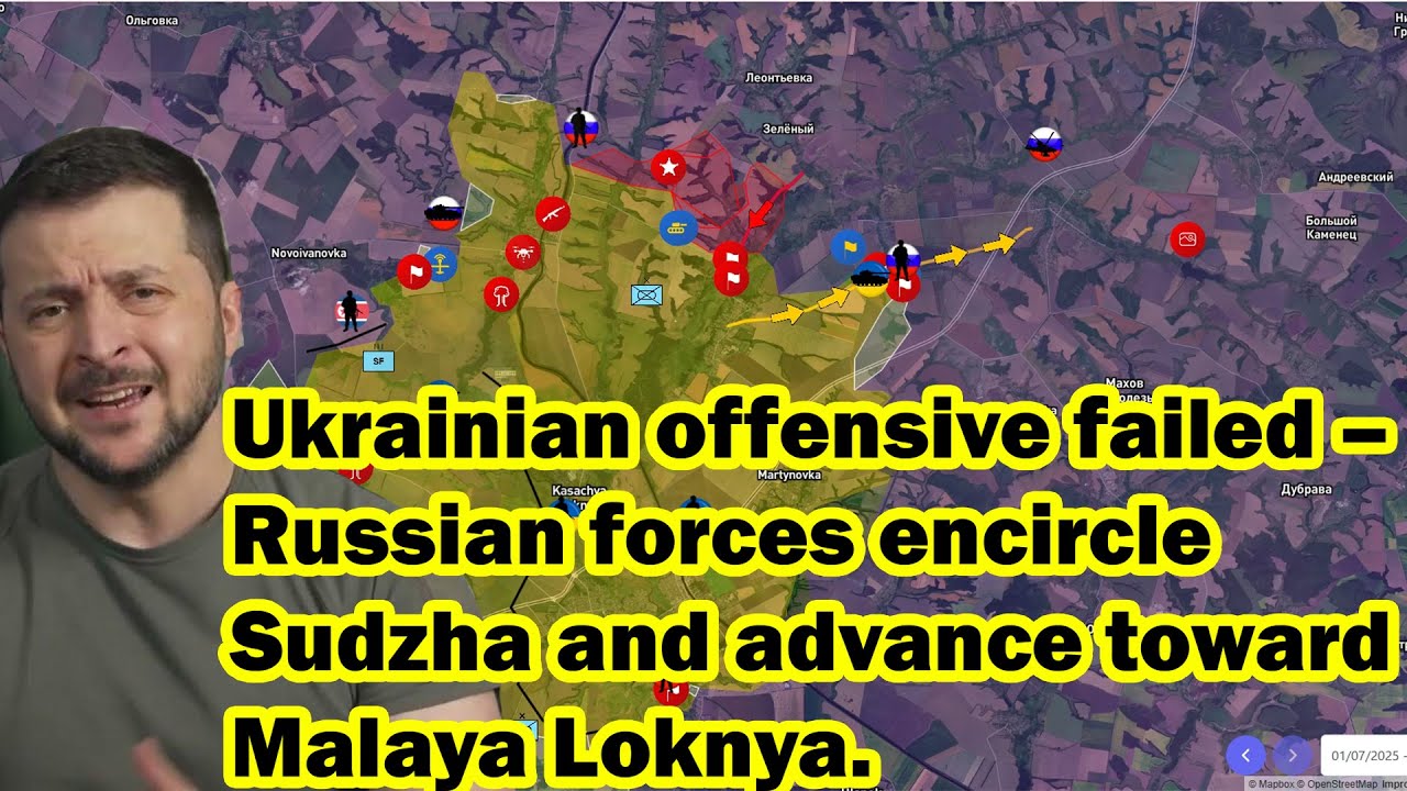 Ukrainian offensive failed – Russian forces encircle Sudzha and advance toward Malaya Loknya.