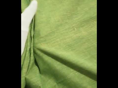 Plain Green Khadi Cotton 105 GSM Handwoven Fabric 34 — video