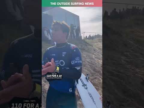 Callumm Robson reaction to the first perfect 10 of the season 👏👏 #MEORipCurlProPortugal