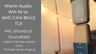 Video thumbnail for Warm Audio Wa-14 vs AKG C414 BULS TLII Mic Shootout Sound Test by Tom Szy Music