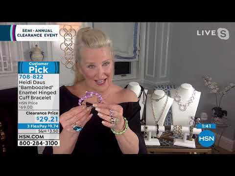 Heidi Daus "Bamboozled" Hinged Enamel Cuff Bracelet