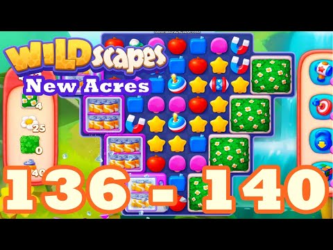 Wildscapes: New Acres Level 136 - 140 HD Gameplay | 3 match puzzle | android | 137 | 138 | 139 | IOS