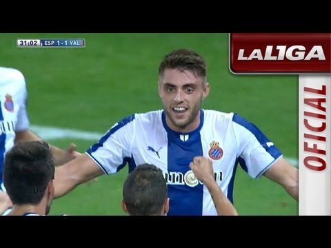 Gol de David López (1-1) en el RCD Espanyol - Valencia CF - HD