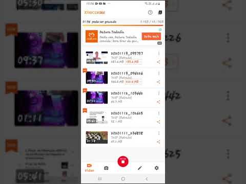 O video gravado é deletado E CONTINUA SEM ESPAÇO