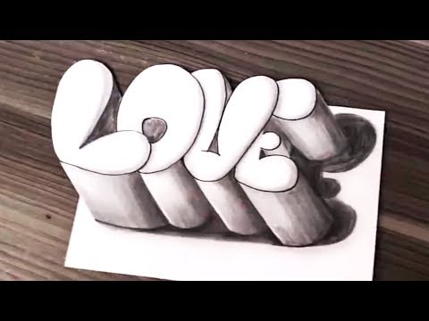 Drawing a LOVE Hole in Line Paper - 3D Trick Art Optical Illusion