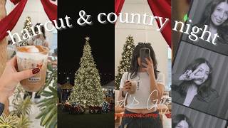 VLOGMAS ✨ getting a face framing haircut, country night, makers markets