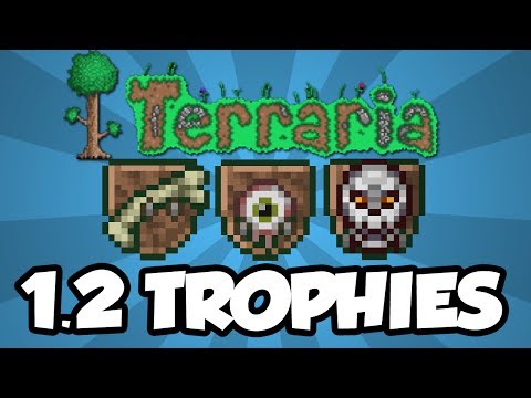 Terraria 1.2 Console Features - "Trophies" (Rare Monster Drops) (Terraria Console 1.2 Update)