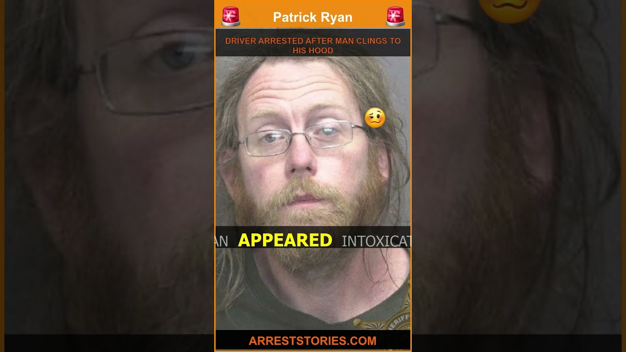 DRIVER ARRESTED AFTER MAN CLINGS TO HIS HOOD