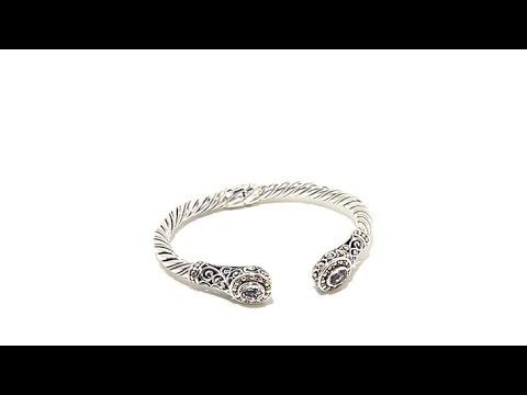 Bali Designs 2Tone Gemstone Cuff Bracelet