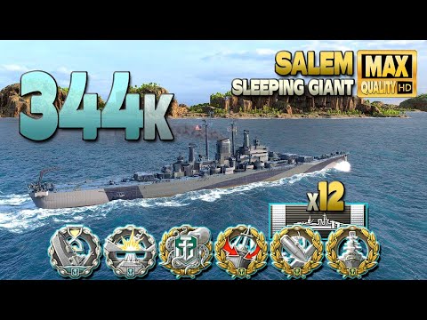 Cruiser Salem: [N0CAP] on map Sleeping Giant - World of Warships