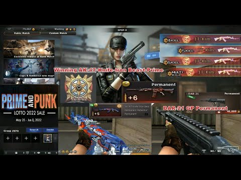 (CFPH) New Mega Lotto (1TAP)  AK-47-Knife-Iron Beast-Prime & M4A1-S-Iron Beast-Punk