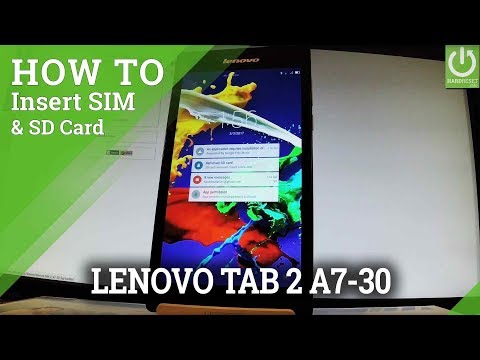 How to Insert SIM & SD in LENOVO Tab 2 A7-30 - Instal SIM & SD Card