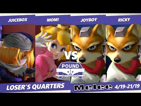 Pound 2019 SSBM Teams -  Joyboy & Ricky VS  MOM! & Juicebox - Smash Melee Loser's Top 16