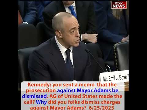 Kennedy: Why dismiss charges against Mayor Adams? A: I swear to my higher being & on every bone in