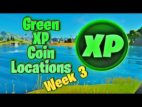 XP Coins GREEN (5k XP each) All Locations Week 3 - Fortnite Chapter 2 Season 3