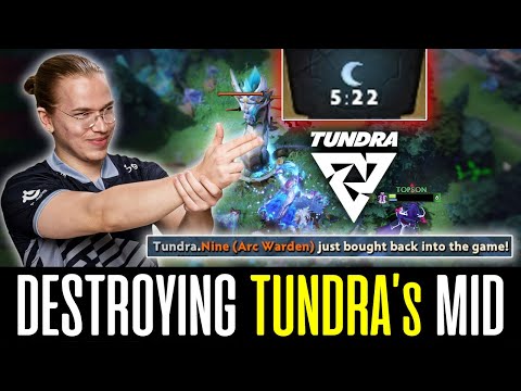 TOPSON 100% Destroyed TUNDRA's Mid Laner "NINE" - Nonstop Hunting! DOTA 2