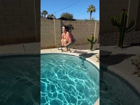 I CANNONBALL JUMPED into the the Swimming Pool with GIANT SPLASH #shorts