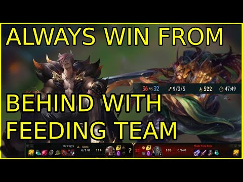 ALWAYS WIN FROM BEHIND  WITH FEEDING TEAM THROUGH SCALING.-    Mid Tryndamere vs Talon