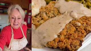 Cubed Steak with Biscuits | Cooking With Brenda Gantt 2023