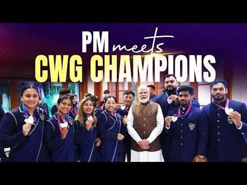 PM Modi interacts with India's CWG champions