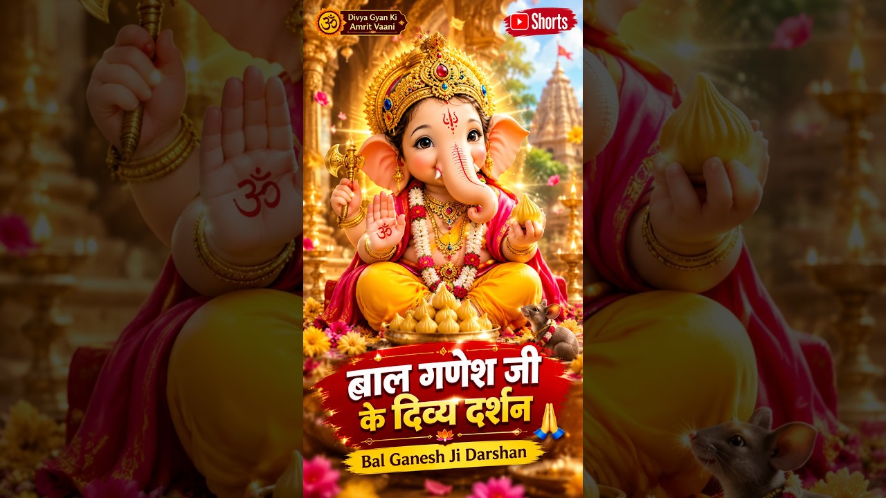 बाल गणेश जी के दिव्य दर्शन | Bal Ganesh Ji Darshan Status #shorts #viral