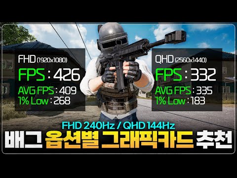 배그 FHD 240 방어 / QHD 144 방어하는 그래픽카드 [RX 9070 XT]