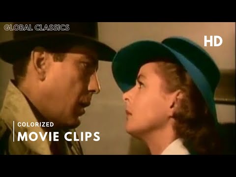 Casablanca 1942 Best Scenes - Here's Looking At You, Kid -  COLORIZED Movieclips