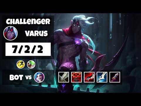 Varus Gameplay Challenger Replay S11 - 11.8 Bot Lane (7/2/2) - KOREAN