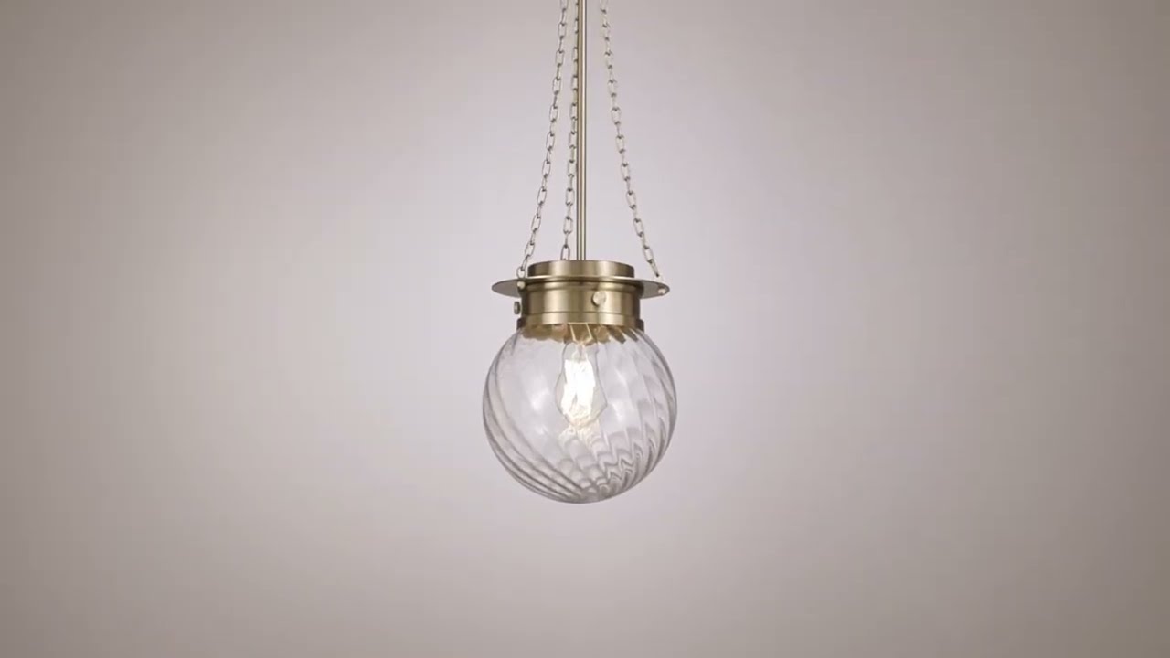 Video 1 Watch A Video About the Possini Euro Catherine Satin Brass Twist Glass Mini Pendant Light
