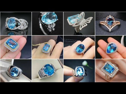 Luxury Ladies Topaz Sapphire Ring 925 Sterling Silver Wedding Ring Band Baguette and Round CZ Eternity Band Cz Fine Jewelry Party Ring for Women Gifts for Her HM072 (8) video review thumbnail