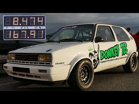 TOP 10 VW GOLF'S 1/4 MILE - No 4 - DONKEY TEC 1131BHP MK2 R29T GOLF - 8.47