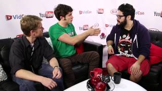 Toby Turner and Eric Lewis Backstage at VidCon 2013 with Sourcefed!