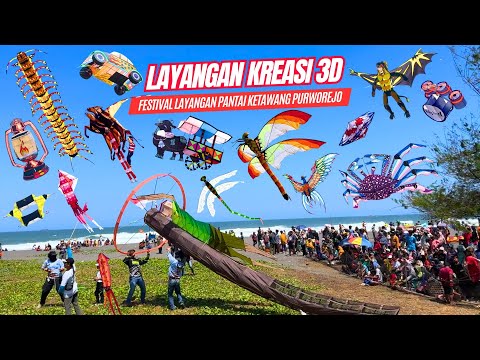 Festival Layangan Kreasi 3D di Pantai Ketawang Purworejo 2024 - Layangan Unik, Layangan Hias