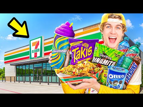 Eating All 7-11 Food ONLY for a Day!?