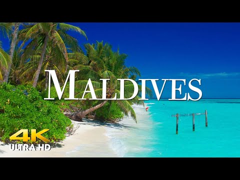 FLYING OVER MALDIVES (4K UHD) Beautiful Nature Scenery with Relaxing Music (4K Video Ultra HD)