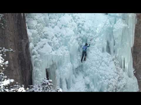 Ryan McCauley at Qualifying Day 1 for UIAA Ice Climbing North American Championships 2022 in Ouray