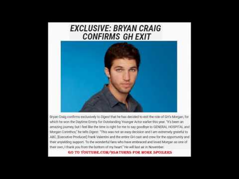 GH MORGAN CORINTHOS EXITS IN NOVEMBER Bryan Craig General Hospital Promo Preview 9-15-16 9-16-16