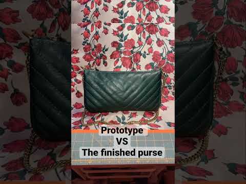 Prototype vs the finished purse!