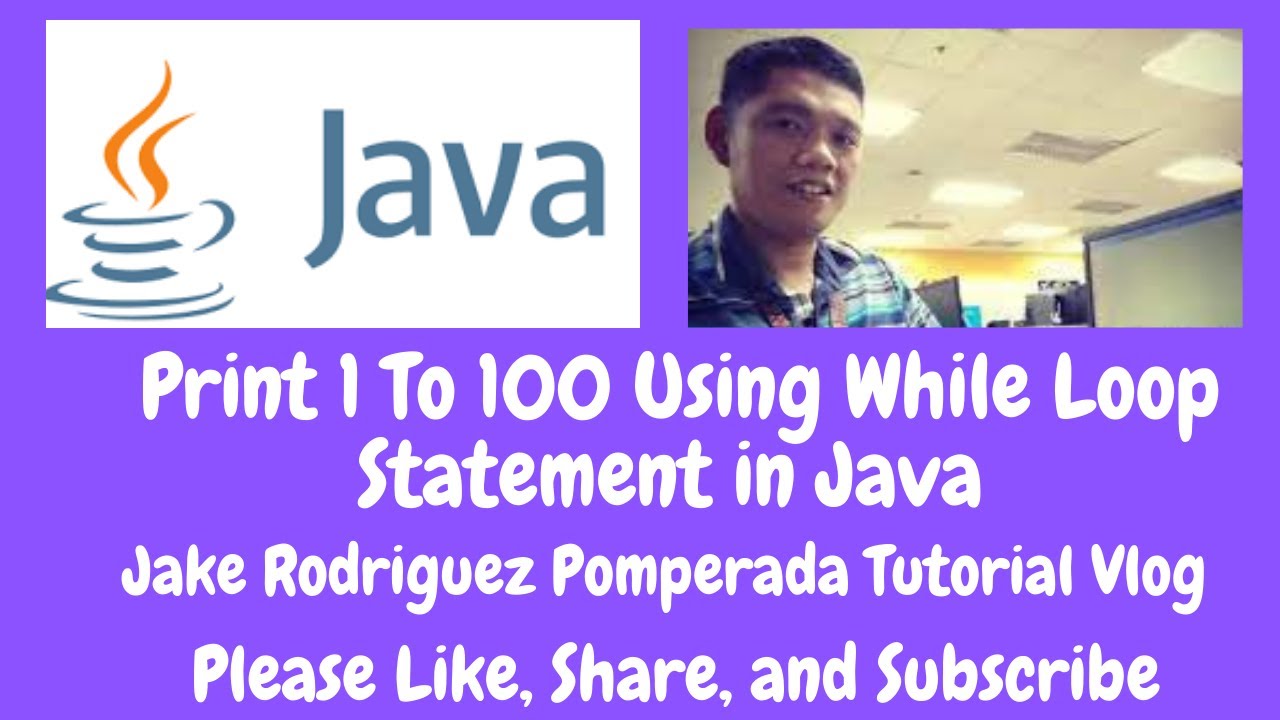 Print 1 To 100 Using While Loop in Java