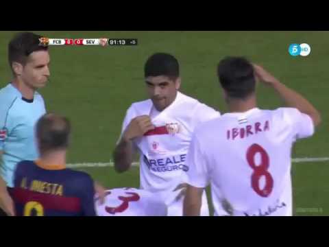 Ever Banega Red Card   Barcelona vs Sevilla 2016 HD