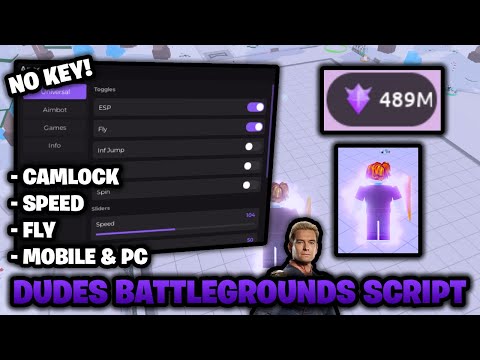 *NO KEY* 🟪 Dudes Battlegrounds Script - Camlock, Speed, Fling, Fly & More!