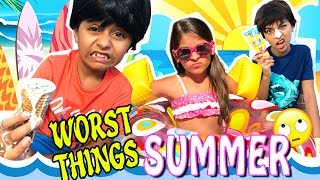 Summer Funny Parody - 10 Worst Things In Summer 2017 : Family Friendly Comedy Kids // GEM Sisters